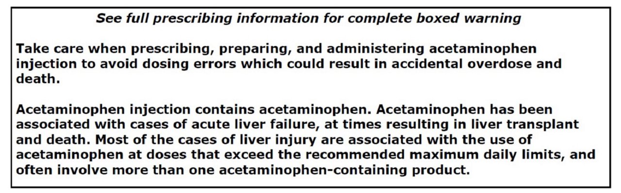 Acetaminophen Box Warning