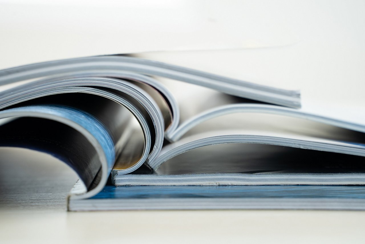 publication Newspaper and journal books background and catalog design article magazine press Newspaper with tablet