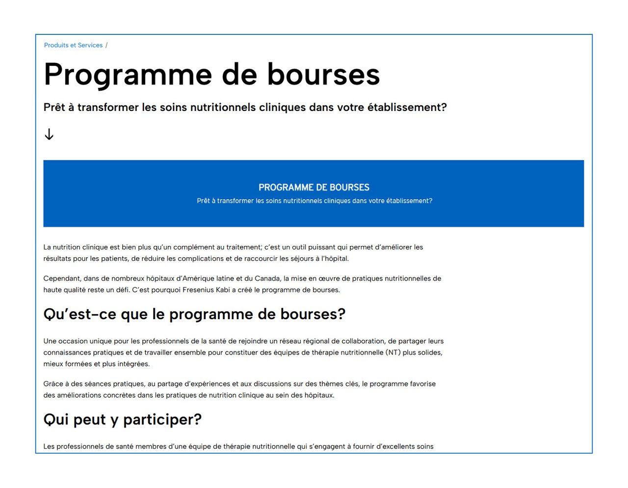 Bourse Unis pour la nutrition clinique