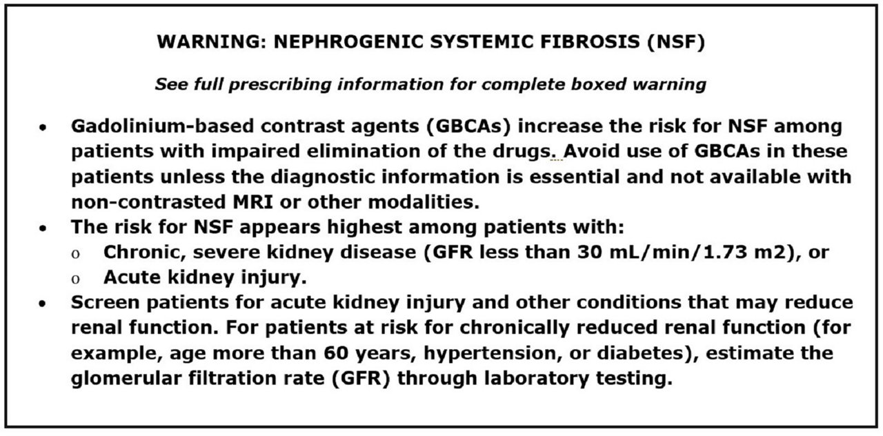 Gadoterate Box Warning