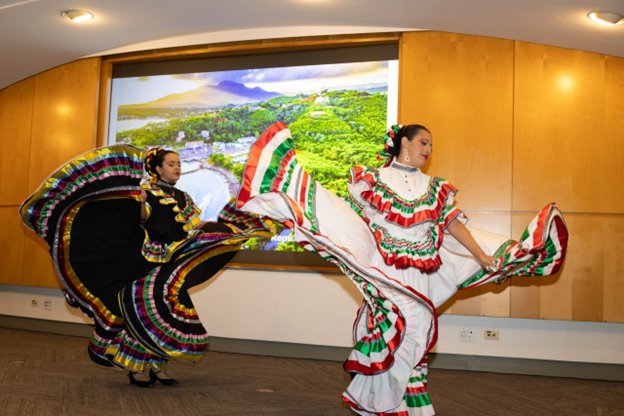 Two young women performed traditional Mexican dances