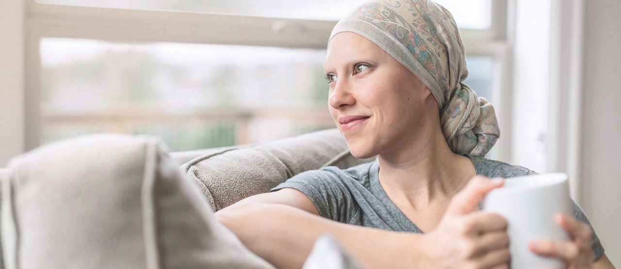 woman trinking tea after chemo therapy