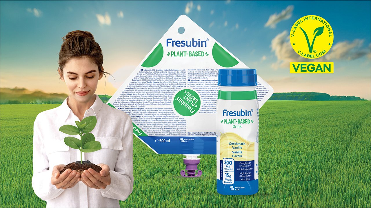 banner med plantebasert sondeløsning og næringsdrikk