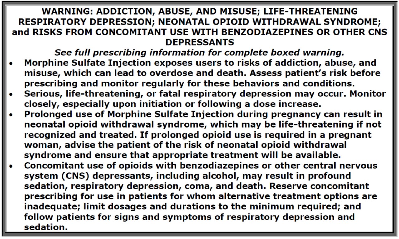 Morphine Box Warning