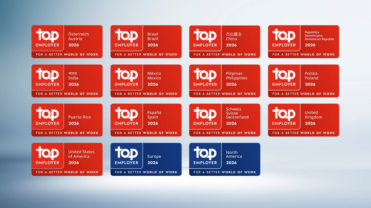 Image showing the top employer 2026 seals of the 13 countries and 2 regions.