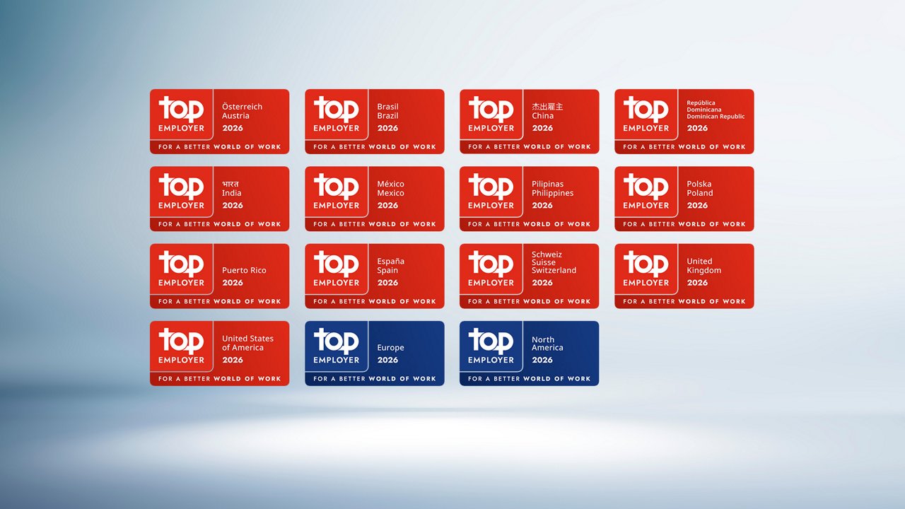 Image showing the top employer 2026 seals of the 13 countries and 2 regions.