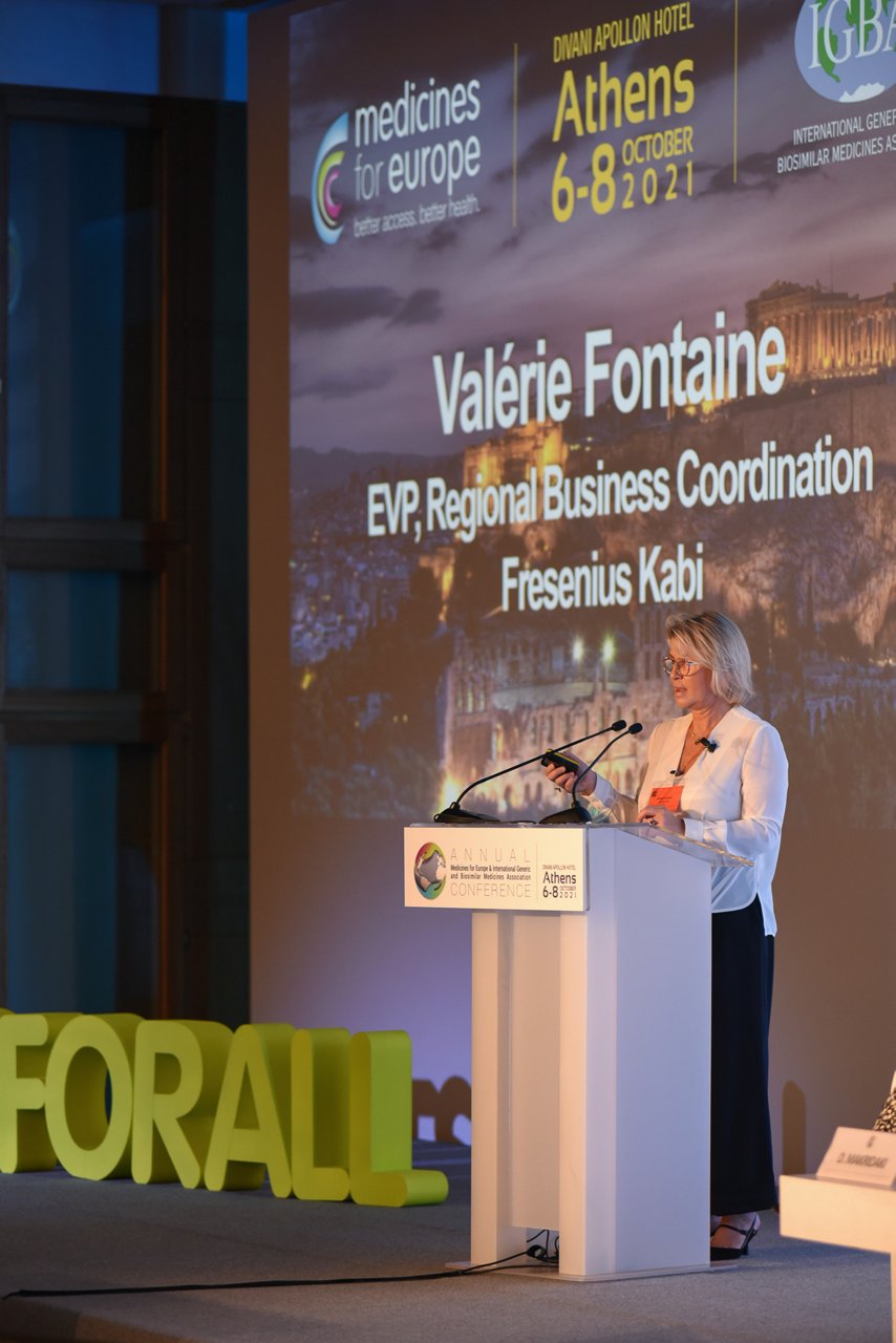 Valérie Fontaine at an Medicines for Europe event