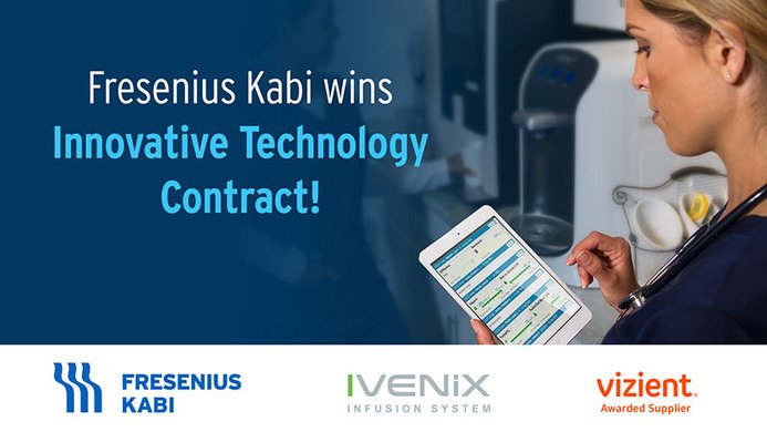 Fresenius Kabi wins Innovative Technology Contract; includes Ivenix Infusion System and Vident logos