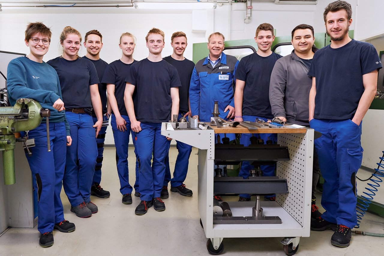 Eric Wieschmann with his apprentices 