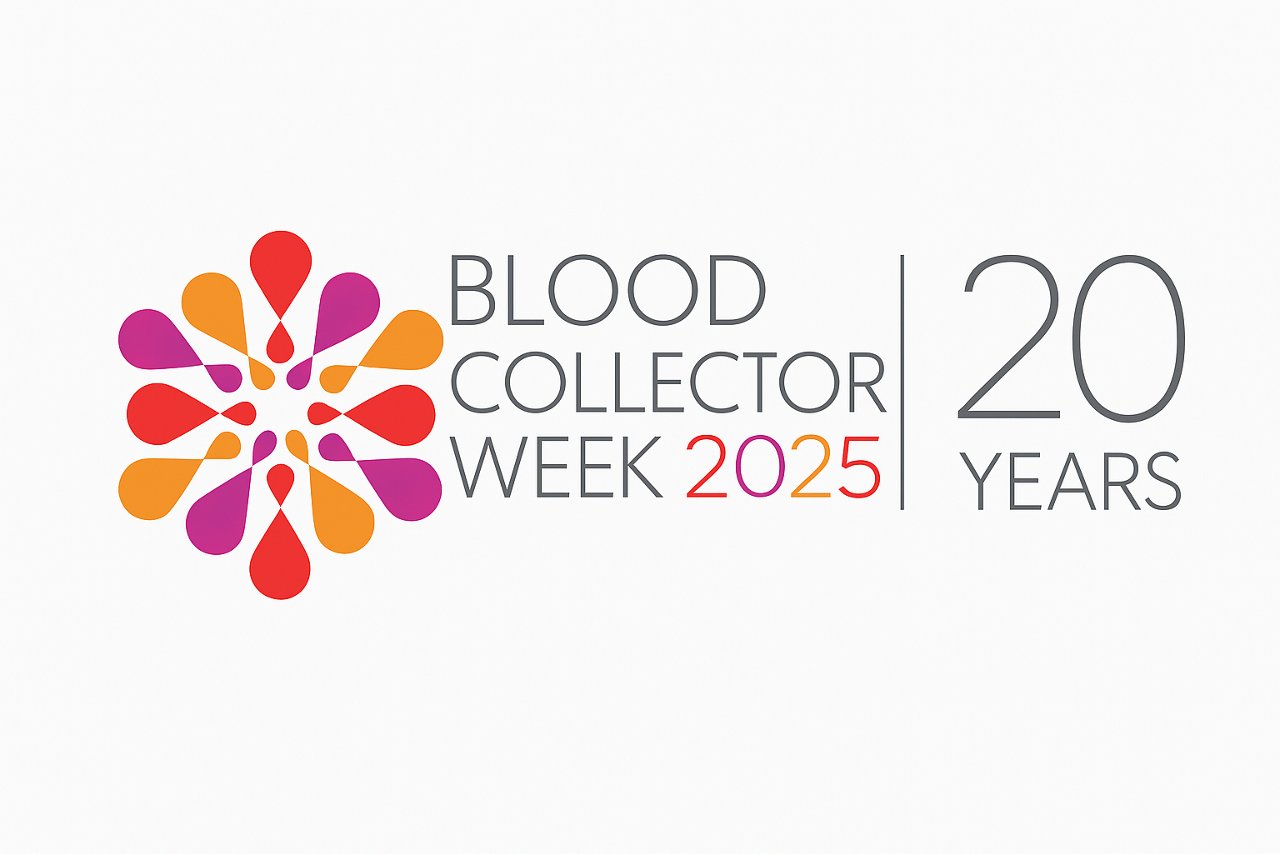 Blood Collectors Week logo for 2025 honoring 20 years
