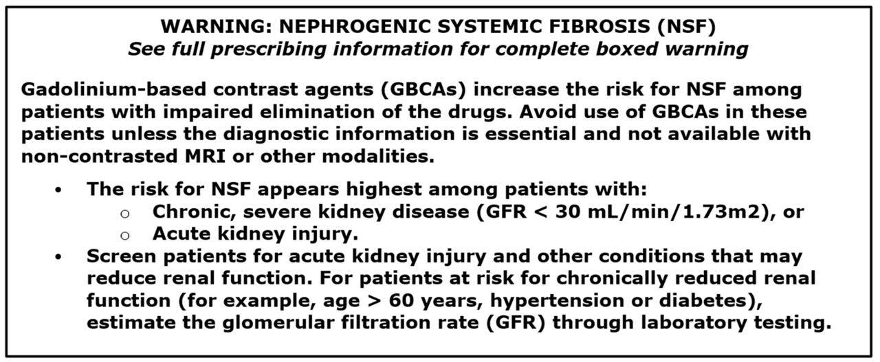 Black Box Warning for Gadobutrol Injection