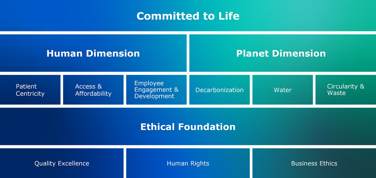 The Fresenius Sustainability Framework structures our activities across three dimensions and nine focus topics, providing clear orientation.