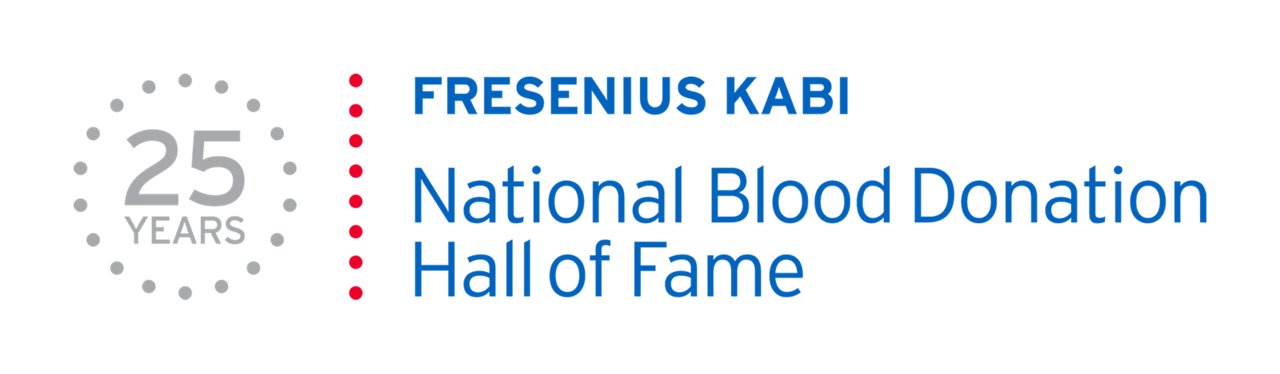 National Blood Donation Hall of Fame 25 Year Logo