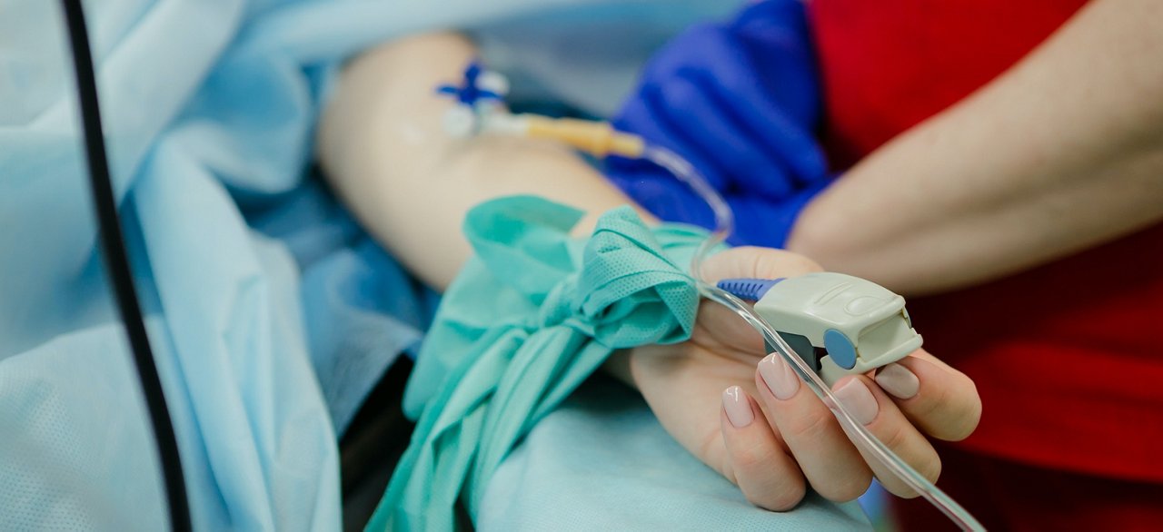 young girl sleeping in intensive care unit